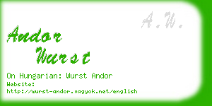 andor wurst business card